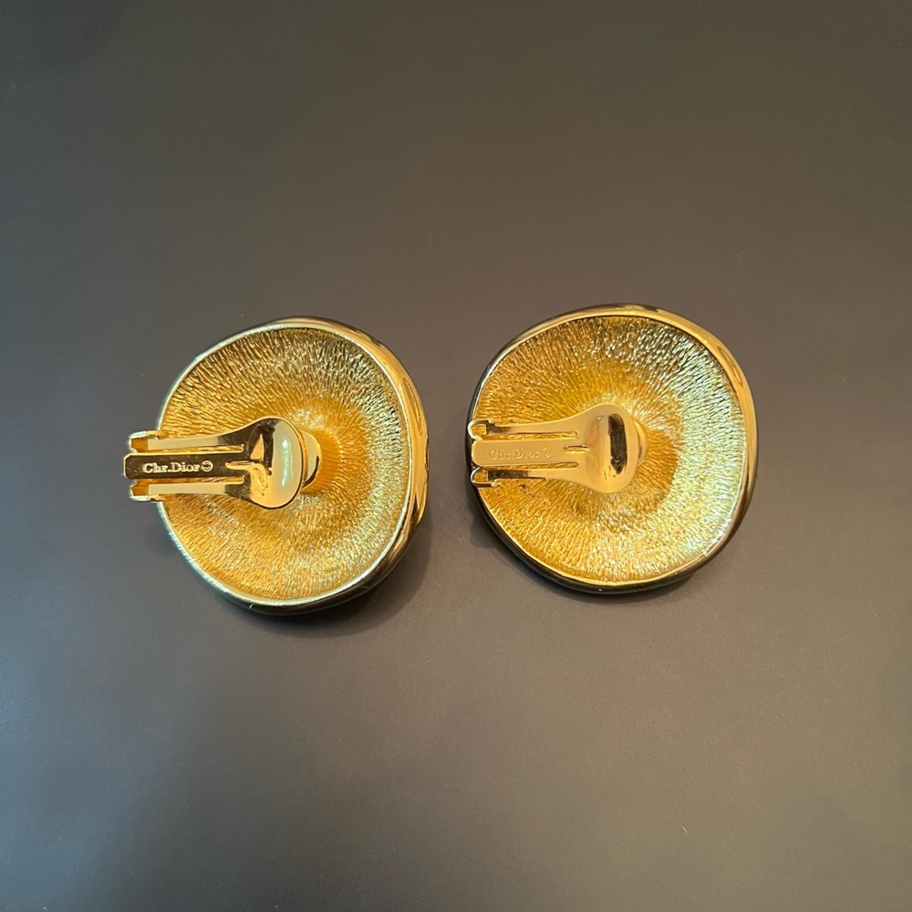 Authentic Vintage Christian Dior Clip-On Earrings - Picture 3 of 4